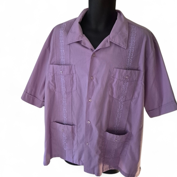 Tropicool Other - Guyabera Style Purple Shirt Xl